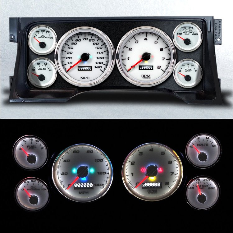 95101-03 Performance Series Direct-Fit Gauge Kit, GM Truck, White