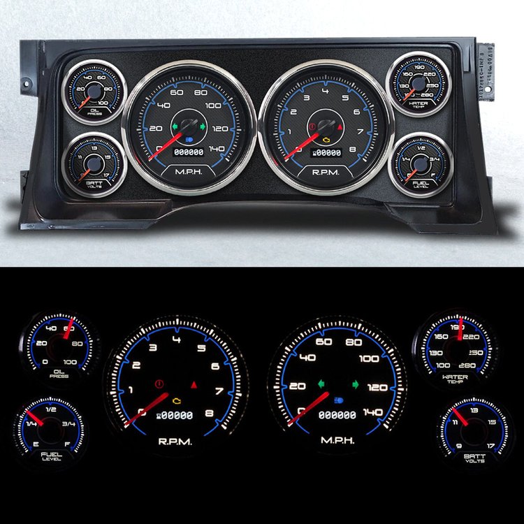 95103-05 CFR Redline Series Direct-Fit Gauge Kit, GM Truck, Blue