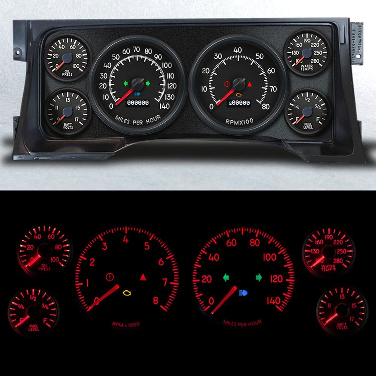 95104-01 Aviator Series Direct-Fit Gauge Kit, GM Truck, Black