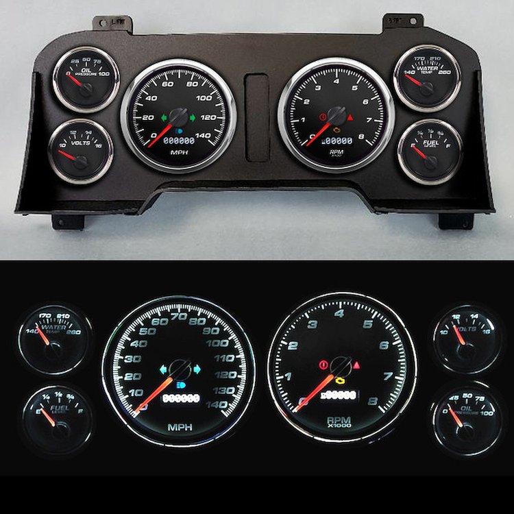 98111-01 Performance Series Direct-Fit Gauge Kit, Dodge Truck, Black