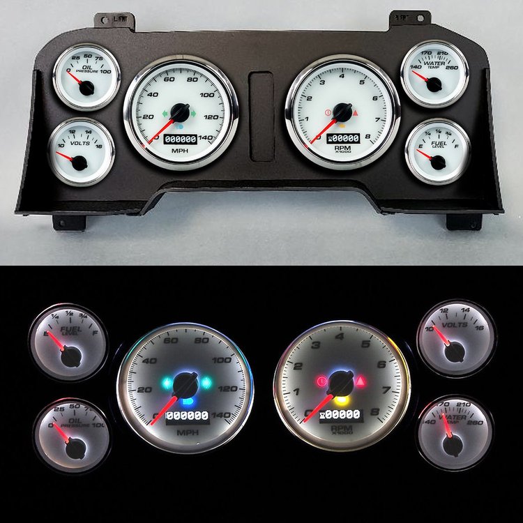 98111-03 Performance Series Direct-Fit Gauge Kit, Dodge Truck, White