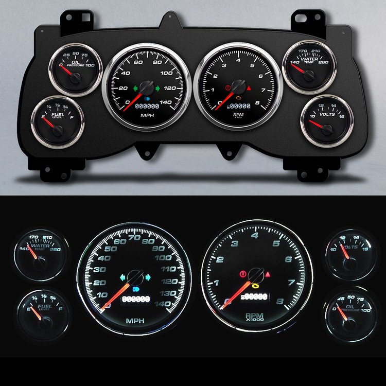 99101-01 Performance Series Direct-Fit Gauge Kit, Dodge Truck, Black