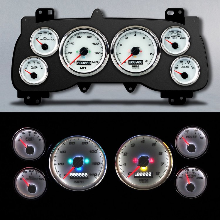 99101-03 Performance Series Direct-Fit Gauge Kit, Dodge Truck, White
