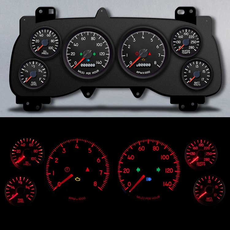 99441-01 Aviator Series Direct-Fit Gauge Kit, Dodge Truck, Black