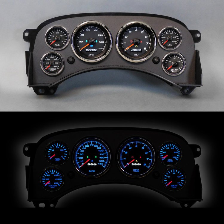 99601-01 Performance Ii Series Direct-Fit Gauge Kit, GM Truck, Black