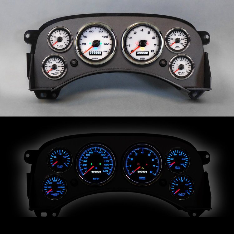 99601-03 Performance Ii Series Direct-Fit Gauge Kit, GM Truck, White
