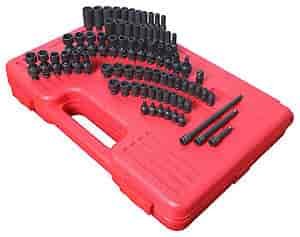 74pc. SAE & Metric Master Impact Socket Set 1/4" Drive