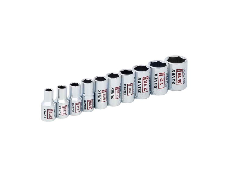 10PC 1/4"DR SOCK SET SAE