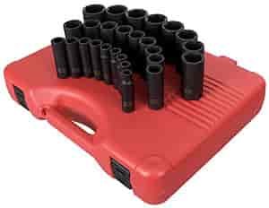 26pc. Deep Metric Impact Socket Set 1/2" Drive