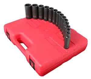 14pc. Metric Deep Impact Socket Set 1/2" Drive