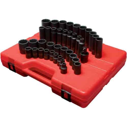 39pc. 12-Point Metric Master Impact Socket Set 1/2" Drive