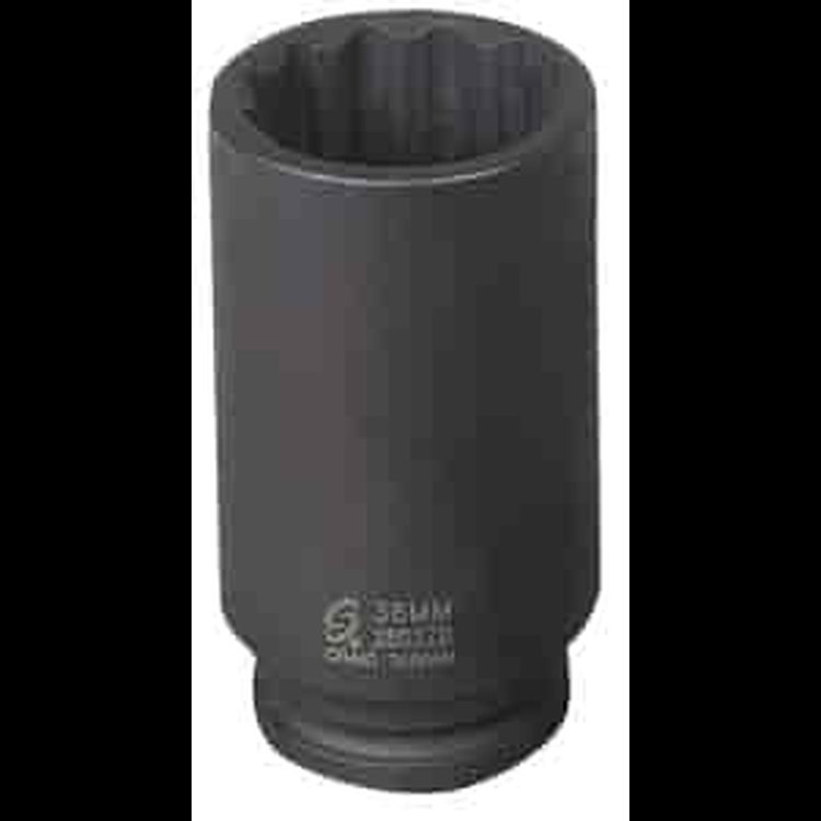 36mm 12-Point Deep Spindle Nut Impact Socket 1/2" Drive