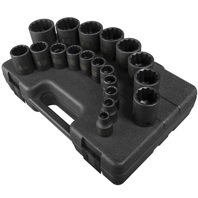 19pc 1/2 SAE socket set