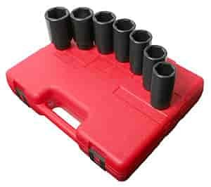7pc. Metric Spindle Nut Impact Socket Set 1/2" Drive