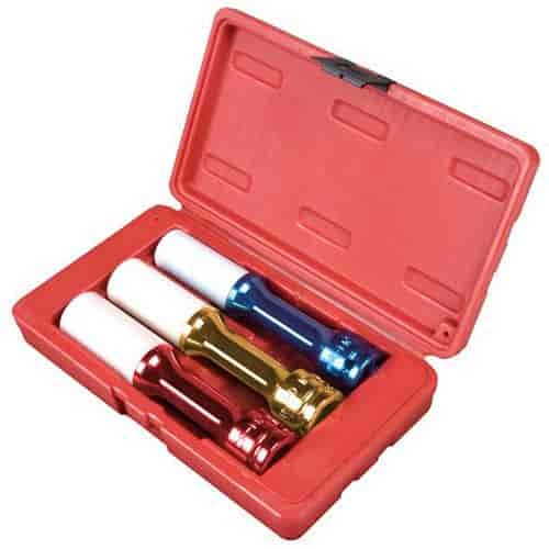 3pc. Metric Extra Long Thin Wall Deep Wheel Protector Impact Socket Set 1/2" Drive