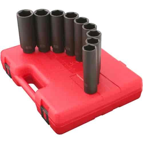 12pc. Metric 5" Extra Long Deep Impact Socket Set 1/2" Drive