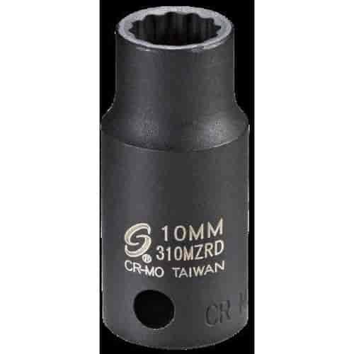 10mm 12-Point Semi-Deep Impact Socket 3/8" Drive