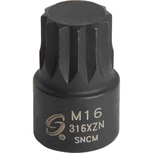 M16 Stubby Triple Square Impact Socket 3/8" Drive