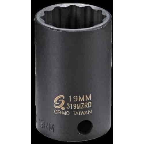 19mm 12-Point Semi-Deep Impact Socket 3/8" Drive