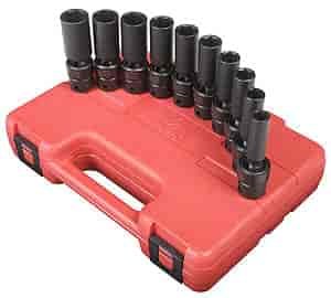 10pc. Metric Universal Deep Impact Socket Set 3/8" Drive