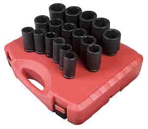 17pc. Deep Metric Impact Socket Set 3/4" Drive