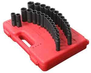 29pc. SAE & Metric Double Deep Impact Socket Set 1/2" Drive
