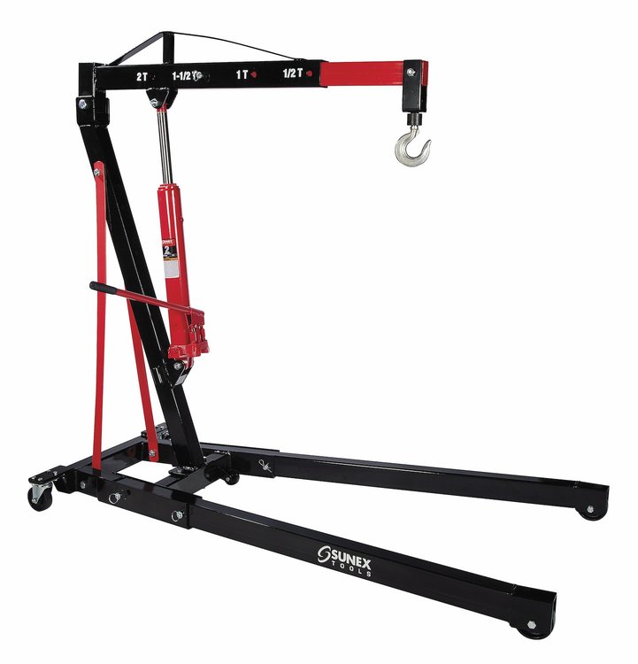 2-Ton Folding Engine Crane with Dual Pump Pistons