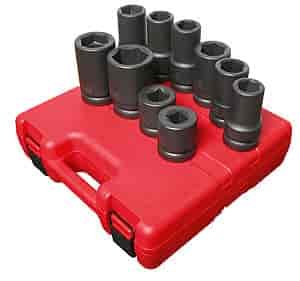 10pc. SAE & Metric Heavy Duty Wheel Impact Socket Set 1" Drive