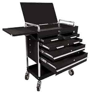 Heavy Duty 5 Drawer Service Cart Black