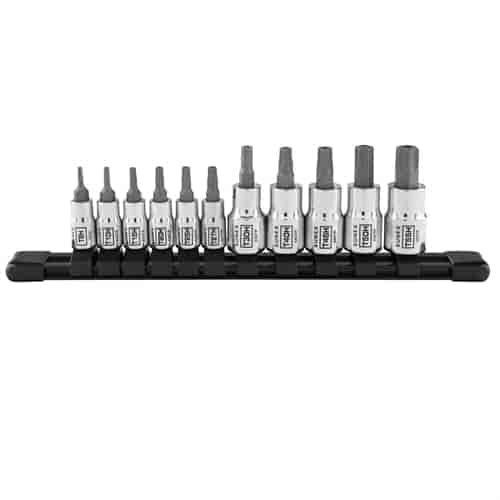 11 piece 1/4 & 3/8 in. Tamperproof Star Bit Socket Rail