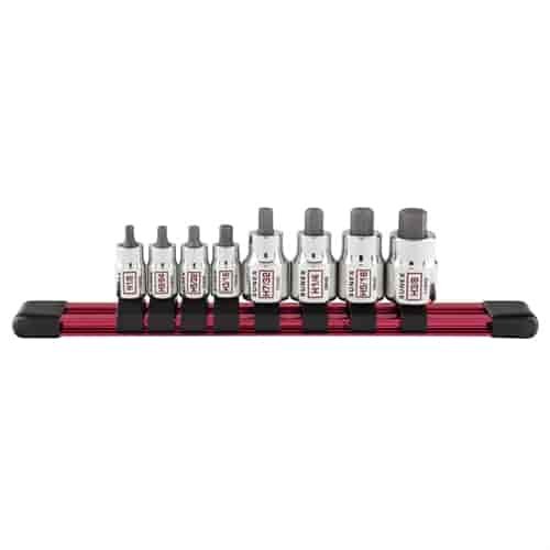 8 piece 1/4 & 3/8 in. Drive Stubby Hex Bit Socket Rail