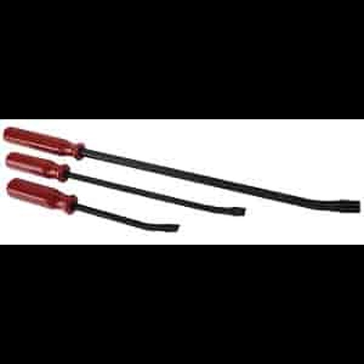 3 Pc. Professional Pry Bar Set "No-slip" grip handle design allows for maximum leverage