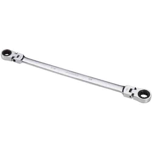 5/16" x 3/8" Extra Long Double Box Flex Head Ratcheting Wrench
