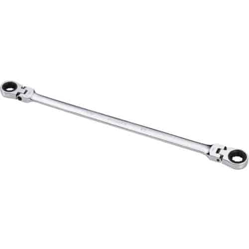 7/16" x 1/2" Extra Long Double Box Flex Head Ratcheting Wrench