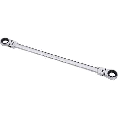 17mm x 19mm Extra Long Double Box Flex Head Ratcheting Wrench