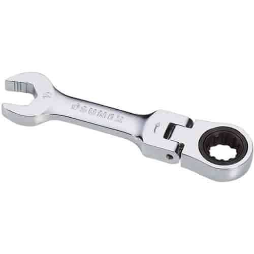 10mm Stubby Flex Head V-Groove Combination Ratcheting Wrench
