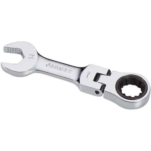 14mm Stubby Flex Head V-Groove Combination Ratcheting Wrench
