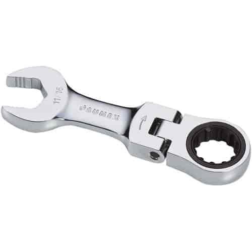 11/16" Stubby Flex Head V-Groove Combination Ratcheting Wrench