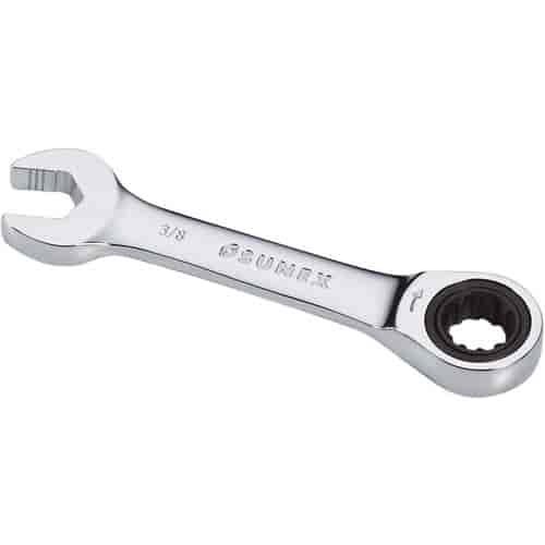 3/8" Stubby V-Groove Combination Ratcheting Wrench