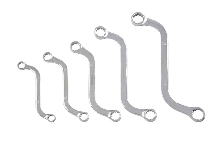 5 Pc. Fully Polished Metric S-Style Double Box Wrench Set