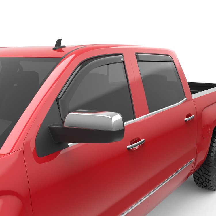 571671 In-Channel Window Visors, Front & Rear Set, Dark Smoke Finish