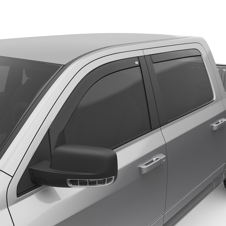 572751 In-Channel Window Visors, Front & Rear Set, Dark Smoke Finish