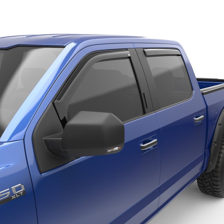 573471 In-Channel Window Visors, Front & Rear Set, Dark Smoke Finish