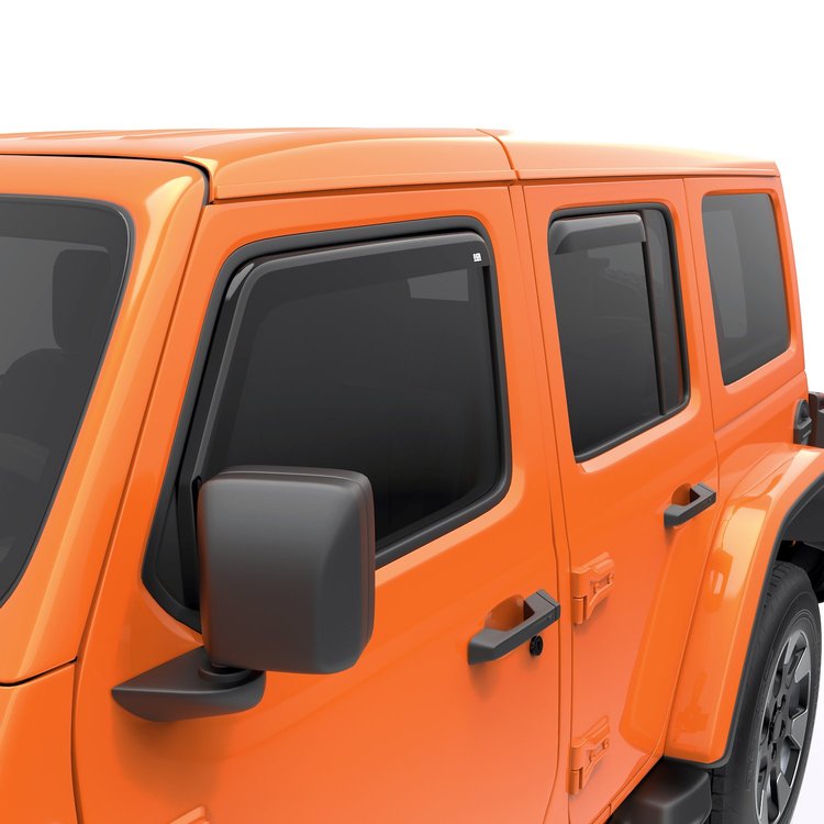 575251 In-Channel Window Visors, Front & Rear Set, Dark Smoke Finish