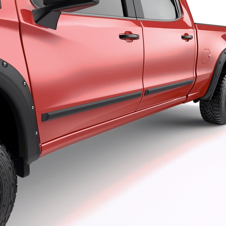 951694 Rugged Look Body Side Moldings, Black, Set of 4
