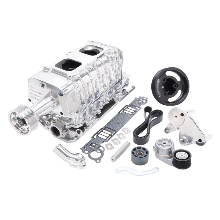 E-Force Enforcer RPM Dual Quad Polished Supercharger Kit for Small Block Chevy with Vortec Heads