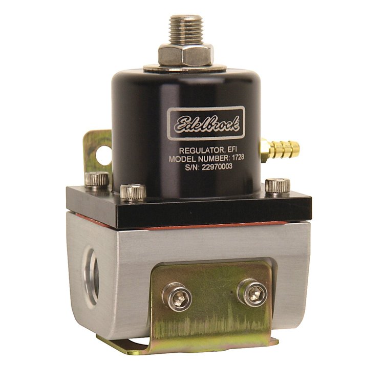 EFI Adjustable Fuel Pressure Regulator 180 GPH with -6AN Inlet/Outlet/Bypass in Silver and Black Finish