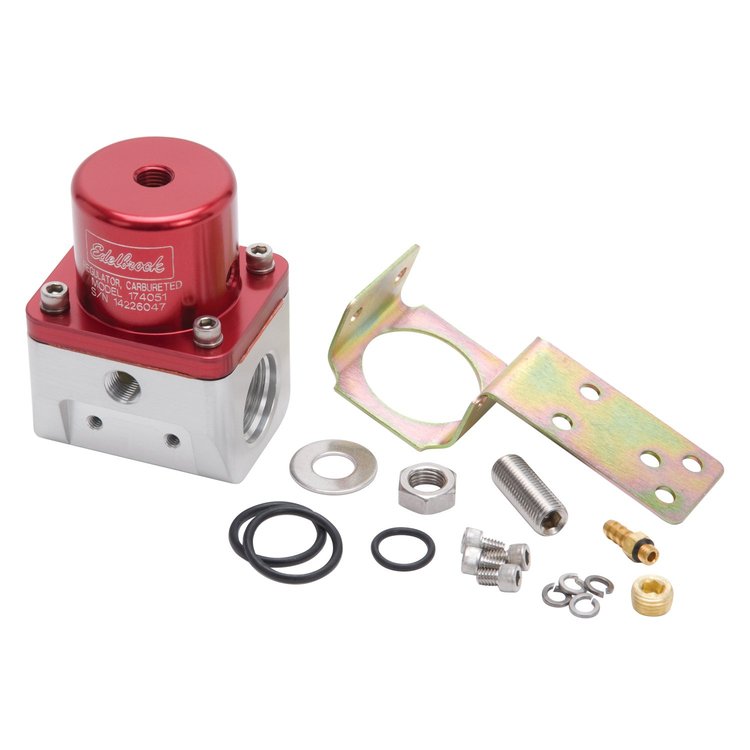 Carbureted Adjustable Bypass Fuel Pressure Regulator 180 GPH with -10AN NPT Inlet/Outlet in Red Finish