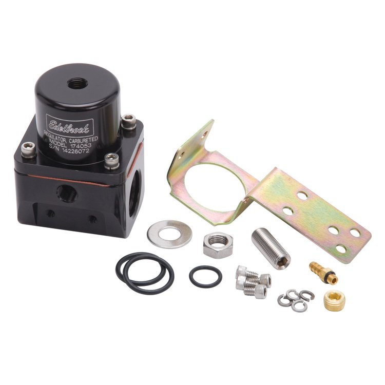 Carbureted Adjustable Bypass Fuel Pressure Regulator 180 GPH with -10AN NPT Inlet/Outlet in Black Finish