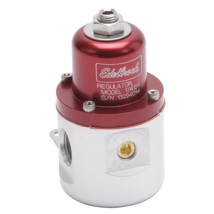Carbureted Adjustable Bypass Fuel Pressure Regulator 160 GPH with 3/8" NPT Inlet/Outlet/Bypass in Red Finish